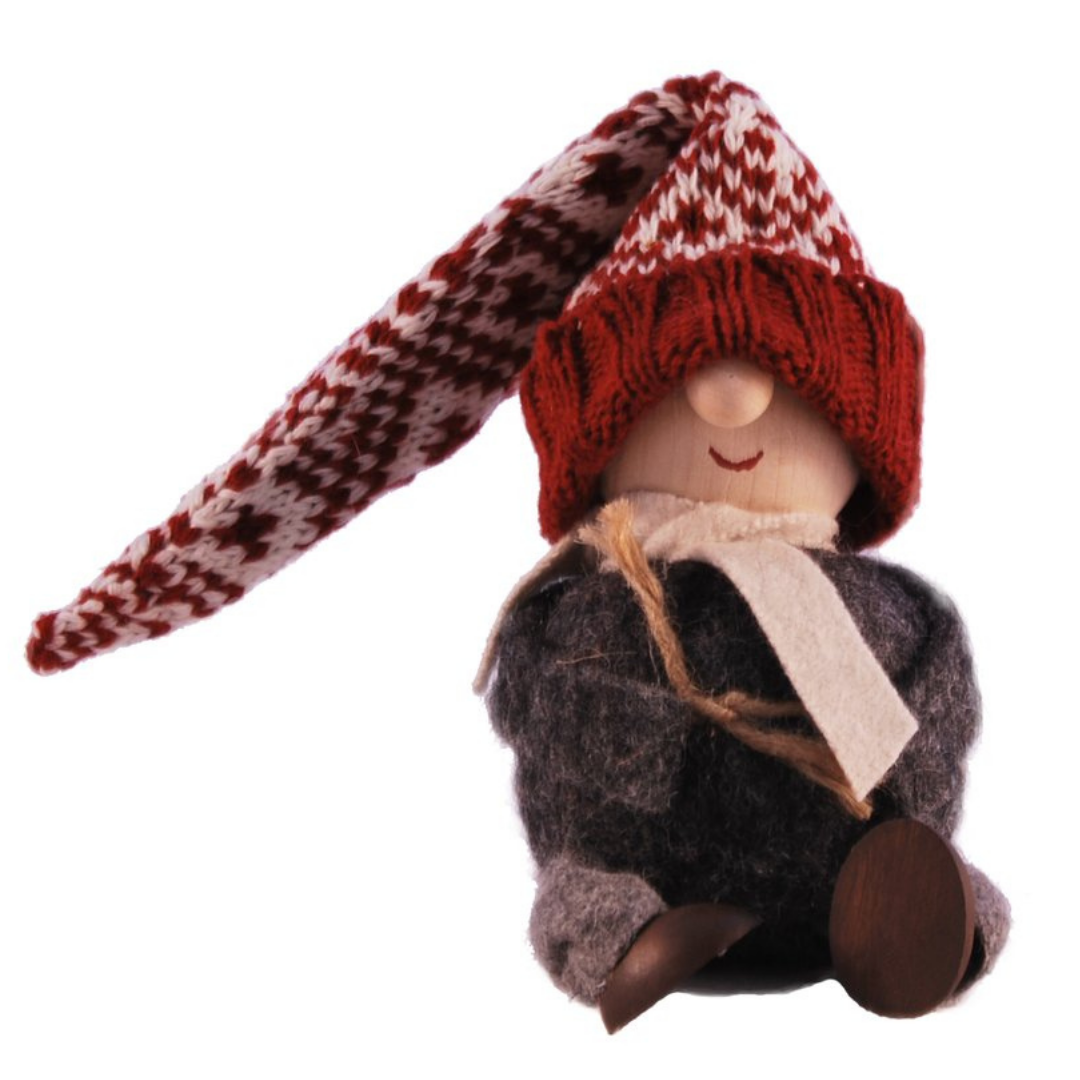 Tomte Gnome - Cousin Gustav (Red Knitted Cap)